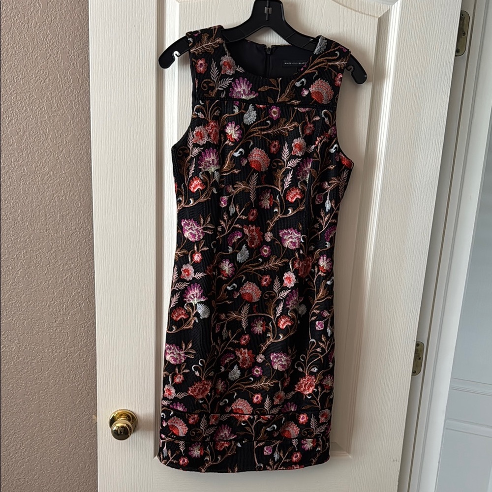 White House Black Market Black and Pink Sheath Mini Dress